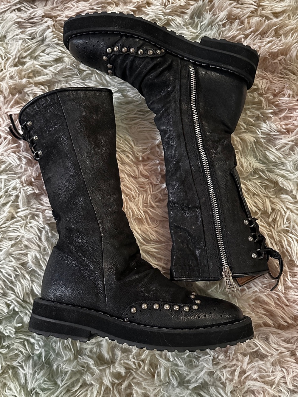 New A.S.98 Thatcher Studded Moto Boots in Black Size 37 - Picture 4 of 11